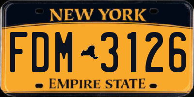 NY license plate FDM3126