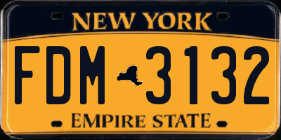 NY license plate FDM3132