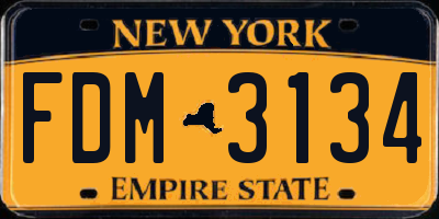 NY license plate FDM3134