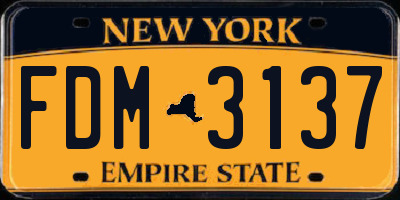 NY license plate FDM3137