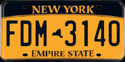 NY license plate FDM3140
