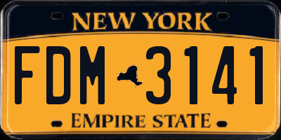 NY license plate FDM3141