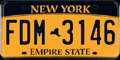 NY license plate FDM3146