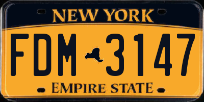 NY license plate FDM3147