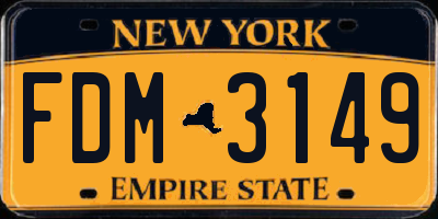 NY license plate FDM3149