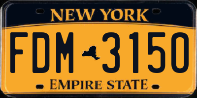 NY license plate FDM3150