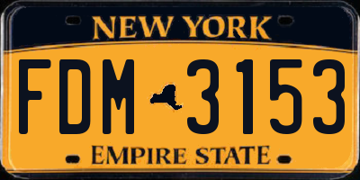 NY license plate FDM3153