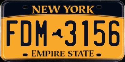 NY license plate FDM3156