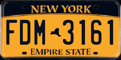 NY license plate FDM3161