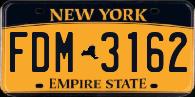 NY license plate FDM3162