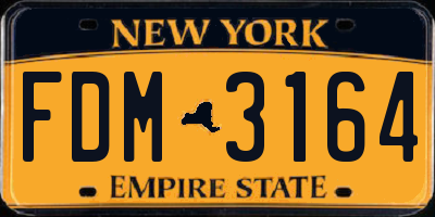 NY license plate FDM3164