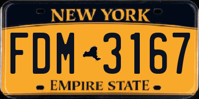 NY license plate FDM3167