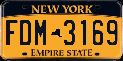 NY license plate FDM3169