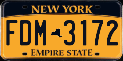 NY license plate FDM3172