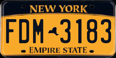 NY license plate FDM3183