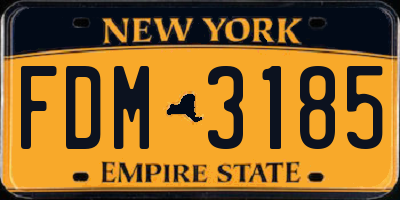 NY license plate FDM3185