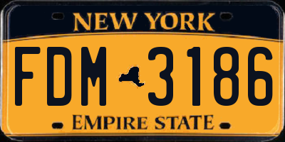 NY license plate FDM3186