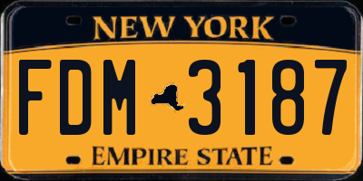 NY license plate FDM3187