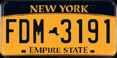 NY license plate FDM3191