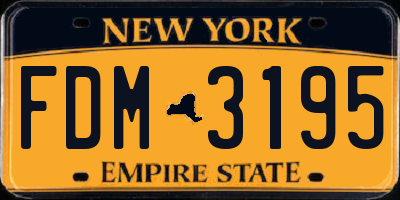 NY license plate FDM3195