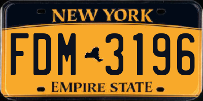 NY license plate FDM3196