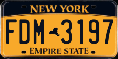 NY license plate FDM3197