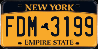 NY license plate FDM3199