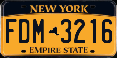 NY license plate FDM3216