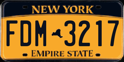 NY license plate FDM3217
