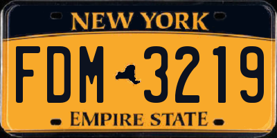 NY license plate FDM3219
