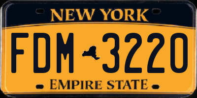 NY license plate FDM3220