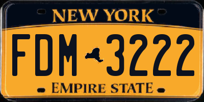 NY license plate FDM3222