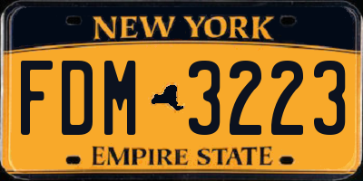 NY license plate FDM3223