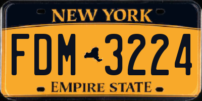 NY license plate FDM3224