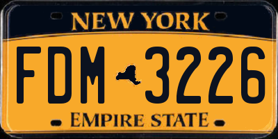NY license plate FDM3226