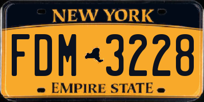 NY license plate FDM3228