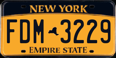 NY license plate FDM3229