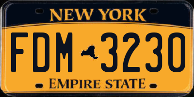 NY license plate FDM3230