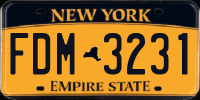 NY license plate FDM3231