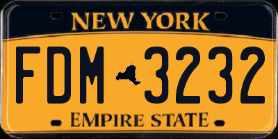 NY license plate FDM3232
