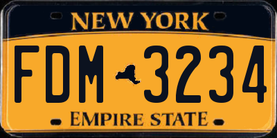 NY license plate FDM3234