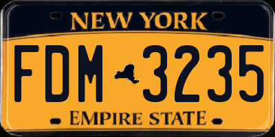 NY license plate FDM3235
