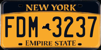 NY license plate FDM3237