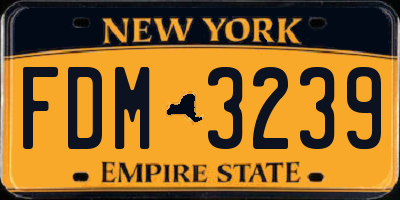 NY license plate FDM3239