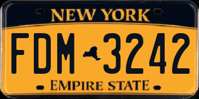 NY license plate FDM3242