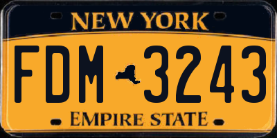 NY license plate FDM3243