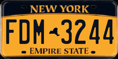 NY license plate FDM3244