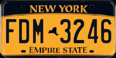 NY license plate FDM3246