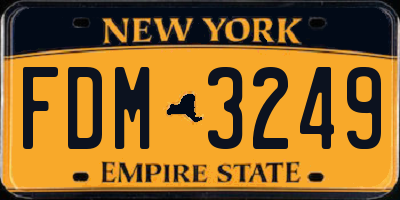 NY license plate FDM3249