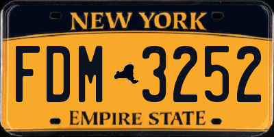 NY license plate FDM3252
